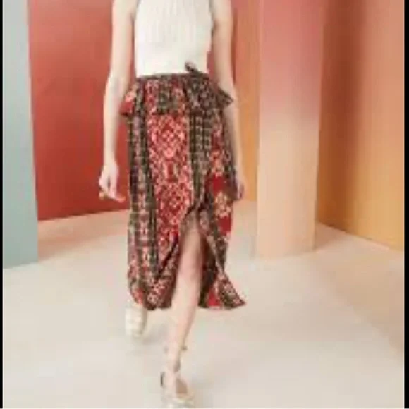 Ulla Johnson Women's Salima Printed Multicolor Ruffle Cotton Skirt Sz 6 - Picture 3 of 12